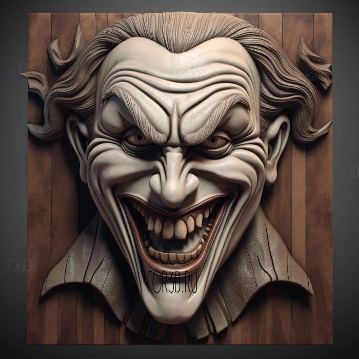 Joker Sketchfab 3 stl model for CNC